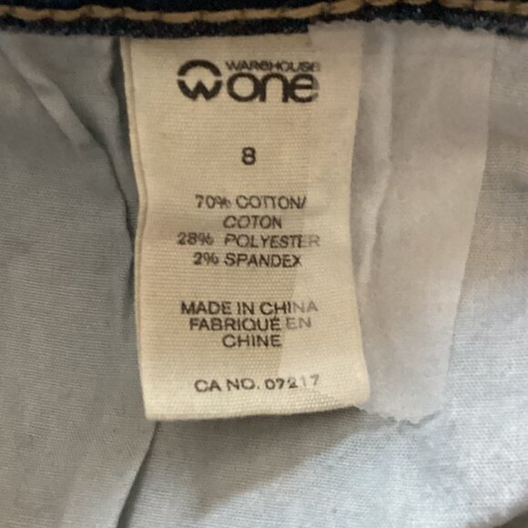 Warehouse One Women's Blue Denim Shorts Size 8 Raw Hem Button Fly - Picture 6 of 6